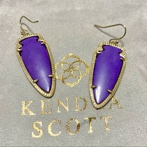 Kendra Scott Purple and Gold Earrings